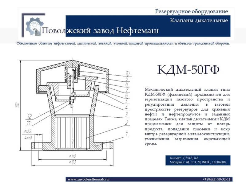 КДМ-50ГФ-клапан-дыхательный